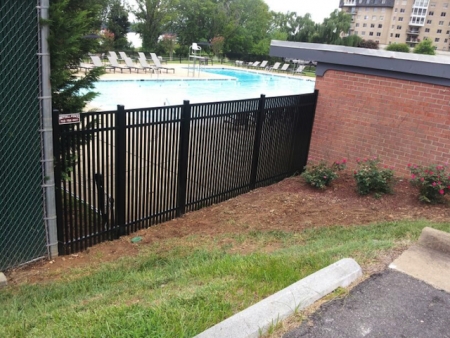 Aluminum Fence Installation Around a Pool House | Alexandria, VA